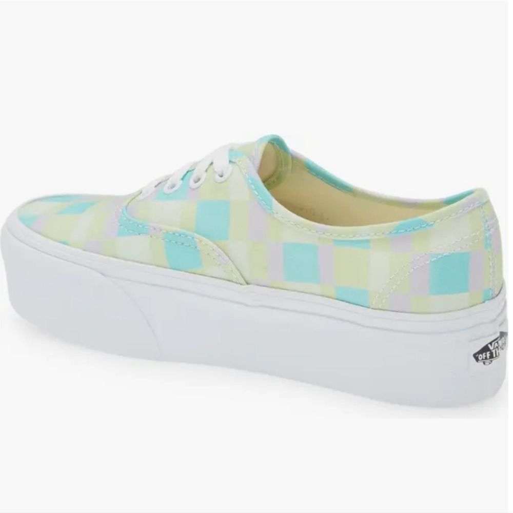 🇬🇪🔥NWT Vans Pastel Checkered Picnic Plaid Unisex Stackform Sneakers Size 6.5 - Picture 3 of 11